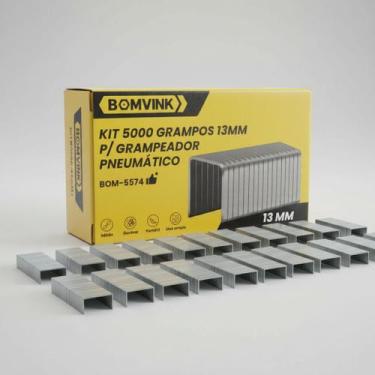 Imagem de Kit 5000 Grampos 13mm Grampeador Pneumatico Bateria Eletrico - RR CASA