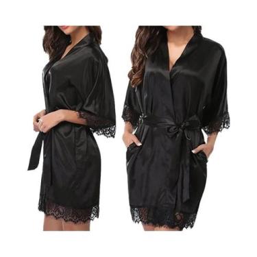 Imagem de Camisola De Noite plus Size Em Seda Gelada Brilhante Para Mulheres, Mo