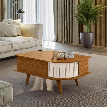 Imagem de Mesa de Centro 02 Portas Indianápolis Naturale Off White Madetec