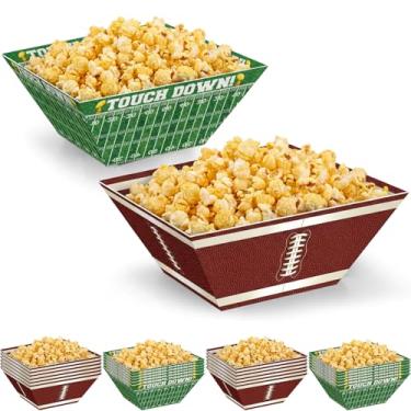 Imagem de Marspark 24 caixas de pipoca de futebol, tigelas de papel descartáveis, recipientes de bandeja de pipoca, suprimentos de festa de futebol para decoração de aniversário de jogos esportivos
