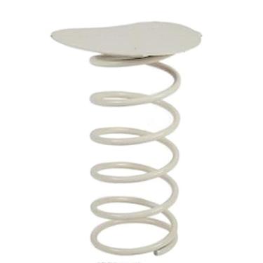 Imagem de Mesa lateral pequena, mesa de destaque ideal para espaços pequenos, mesa lateral para sala de estar e quarto, com estrutura de metal ótima para interior e exterior, com base de design de mola, mesa de