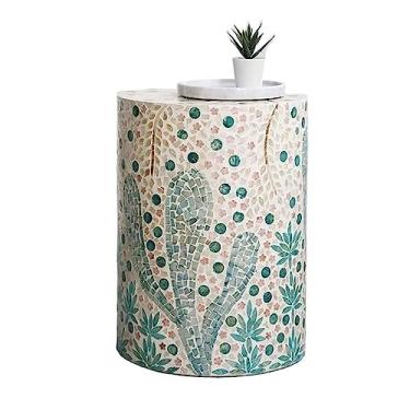 Imagem de Mesa lateral para mesa lateral decorativa de jardim para mesa lateral interna e externa, mesa de canto moderna, mesa de centro pequena, mesa de cabeceira para quarto, sala de estar, varanda, mesa de