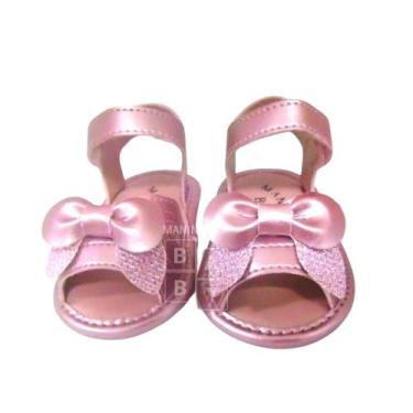 Imagem de Sandalia de Bebe Infantil Menina Laço Rosa Manozinhos Baby Ref.S063, 1