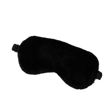 Imagem de Máscara de dormir para olhos vendados para dormir de pelúcia macia máscara fofa amor nuvem cobertura de olhos máscara de pelúcia eyepatch saúde cobertura ocular (preto)