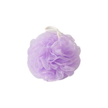 Imagem de Esponja Loofah 50 g Esponjas de banho multicoloridas bolas de malha para esfregão corporal lavagem traseira esfregão banheiro masculino feminino (roxo)