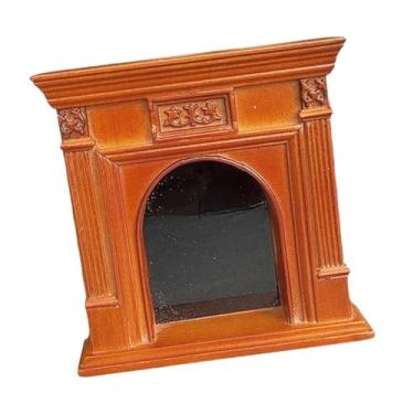 Imagem de Esquirla Móveis em miniatura para casa de bonecas em escala 1/12, lareira, acessórios de decoração para casa de bonecas, artesanato decorativo em madeira,