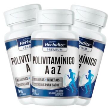 Imagem de Kit com 3 Polivitamínico A-Z Herbalize Premium 60 Cápsulas
