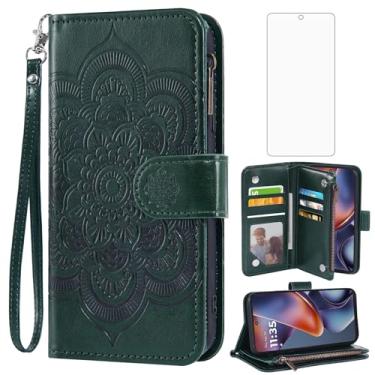 Imagem de Asuwish Capa de telefone para Motorola Moto G 5G 2025 capa carteira com protetor de tela de vidro temperado e flor couro PU flip porta-cartão de crédito suporte acessórios para celular G5G 5 G G5