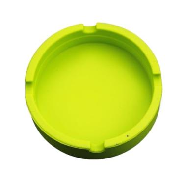 Imagem de Cinzeiro moderno de silicone quadrado redondo colorido para sala de estar, quarto, mesa de trabalho, decoração de casa (verde)