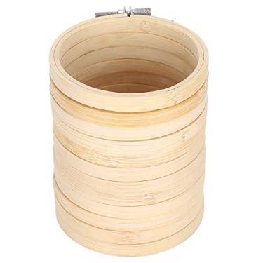 Imagem de Cosiki Aros de Bordado de Círculo de Bambu 12pcs 9cm Ferramenta de Anéis de Ponto Cruz, Quadro de Costura Fácil de Usar para Bordado e Decorações Artesanais