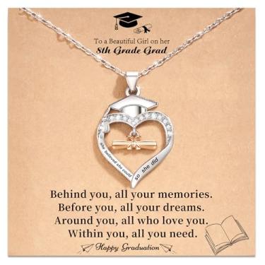 Imagem de Presentes de formatura 2025 para ela, presentes de formatura de 5ª/8ª série, colar de coração, turma de 2025, ensino fundamental, faculdade, mestrado, graduação, presente de graduação em direito