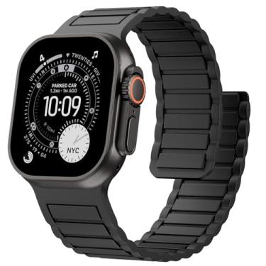 Imagem de Pulseira de silicone magnética compatível com Apple Watch Ultra 3-1 SE séries 11/10/9/8/7/6/5/4/3 de 49 mm, 46 mm, 45 mm, 44 mm, 42 mm, 41 mm, 40 mm, 40 mm e 38 mm