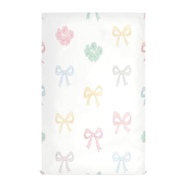 Imagem de Wassud Rainbow Bows Toalhas de prato de cozinha 1 pacote de panos de prato macios com laço para pendurar toalha de mão super absorvente de secagem rápida toalhas de chá de mesa decorativas 71 x 45 cm