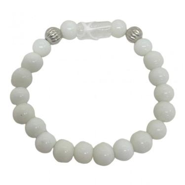 Imagem de Pulseira Xango Firma Branco Ayra Cristal E Silicone