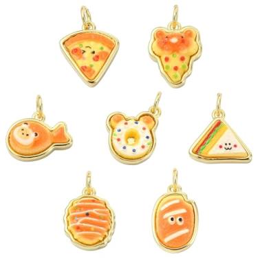 Imagem de LiQunSweet 7 peças, 7 estilos, lindos pingentes de resina em forma de comida em forma de comida adoráveis pingentes em forma de pão para joias faça você mesmo, pulseira, colar, brinco, artesanato