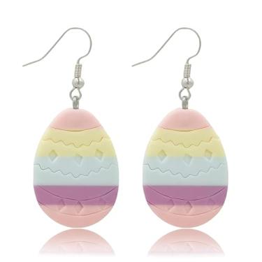 Imagem de Brincos de Páscoa para mulheres, brincos de coelhinho coloridos de madeira, brincos de coelho, flor de pérola, para meninas, cesta de Páscoa, ovos, brincos de gota de animal, brincos de gota de