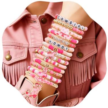 Imagem de CUBACO Pulseiras femininas com contas, conjunto de presente de 12/14 peças - pulseiras feitas à mão, pulseiras elásticas ajustáveis empilháveis da amizade, para Dia de São Patrício, Dia dos Namorados