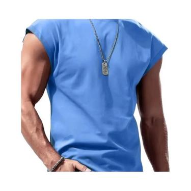 Imagem de Camiseta Sem Mangas Masculina De Verão Respirável Casual Esportiva Ver