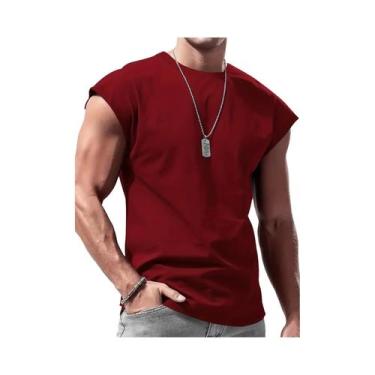 Imagem de Camiseta Sem Mangas Masculina De Verão Respirável Casual Esportiva Ver