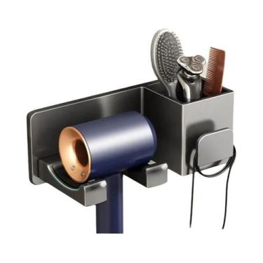 Imagem de Prateleiras De Banheiro Montadas Na Parede Com Suporte Para Secador De