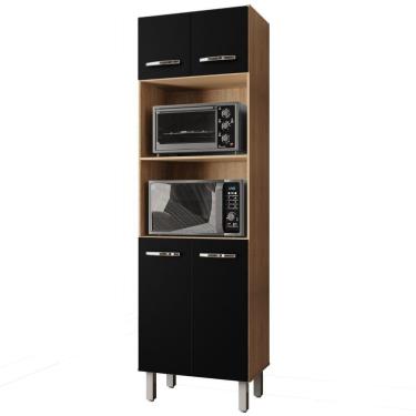 Imagem de Paneleiro Duplo Mara 4 Portas Savana Preto Moblis