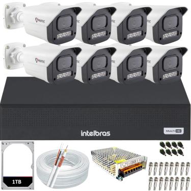 Imagem de Kit 8 Câmeras Full Color C/Áudio Dvr Intelbras 8ch 1TB