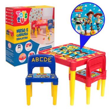 Imagem de Mesinha Infantil Com Cadeira Educativa Colorida Personagens - Toys 2u,