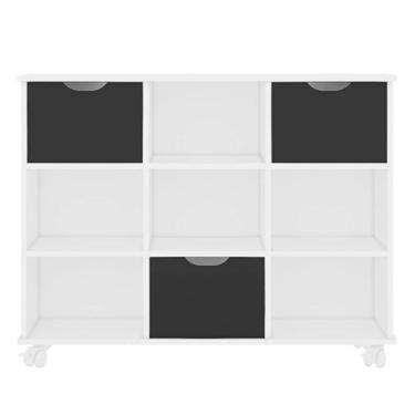 Imagem de Nicho Organizador Com Rodízios Toys 3 Gavetas Q01 Branco-preto - Mpozenato