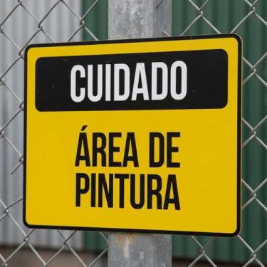 Imagem de Placa Acm Cuidado Área De Pintura 18X23 - Sinalizo