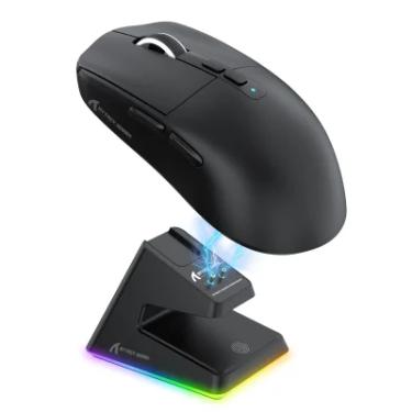 Imagem de Mouse Gamer Sem Fio Attack Shark X6, 26000 Dpi, Paw3395, Tri-mode Com Dock Magnético, RGB, Preto
