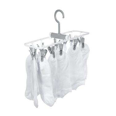 Imagem de Ordene - Varal Dobrável com 12 Prendedores, Cor Branca e Cinza, Linha Log