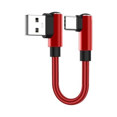 Imagem de Cabo USB a Tipo C Para Tipo C Com Duplo Conector Em L, 66W, Carregamen