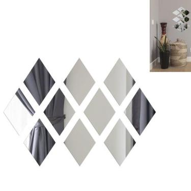 Imagem de 24 Espelhos Acrílico Decorativo Adesivo Losango Em Plástico - Equipe F