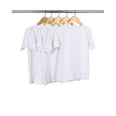 Imagem de Kit 5 Camisetas Juvenil Básica Lisa 100% Algodão Premium-Unissex
