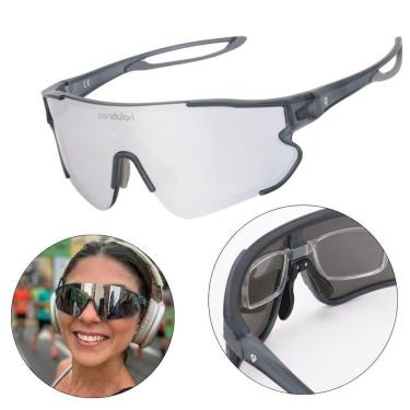 Imagem de Óculos De Sol Pace Corrida Ciclismo Proteção UV + Clip Grau-Unissex