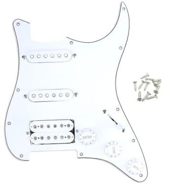 Imagem de Escudo completo guitarra Strato HSS captador Branco MXP kit