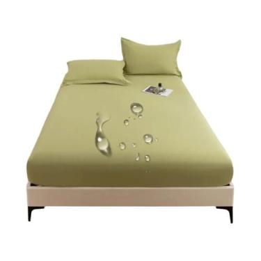 Imagem de Capa De Colchão Impermeável De Cor Sólida Com Acabamento Fosco E Prote