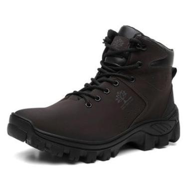 Imagem de Bota Coturno Adventure Masculino Cano Medio Cadarço Solado Borracha Tratorado Biqueira Impermeável-Masculino
