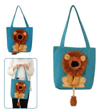 Imagem de Bolsa Transporte Cachorro Gato Pet Animal Estampa Leao Estimacao Ombro