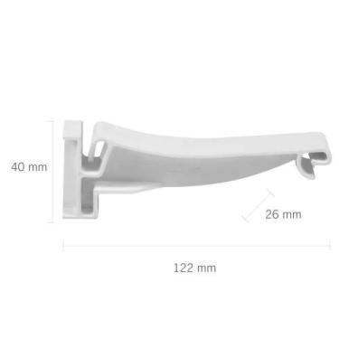 Imagem de Suporte De Fixação De Calha Branco De 26x122mm - Cal-su*br - Astra Sup