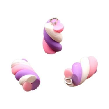 Imagem de Pingentes De Algodão Doce Coloridos Em 6 Cores, 10 Peças, 10x20mm, Kaw