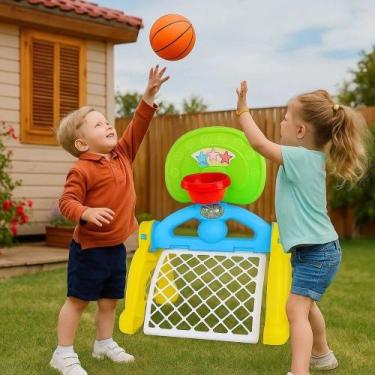 Imagem de Centro Esportivo Infantil 2 em 1 Trave de Futebol e Tabela de Basquete