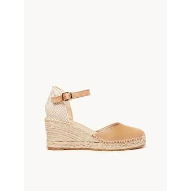 Imagem de Sandália Anabela Média Marga Napa Marrom Claro - Alhamas, Marrom claro