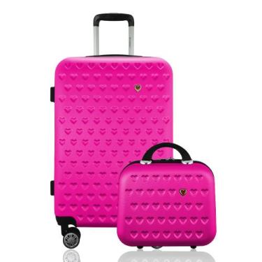 Imagem de Kit Mala de Viagem Média 23kg Despachada Expansiva Rígida Rodas 360º C