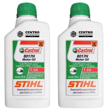 Imagem de KIT Com 2 Unidades de Óleo 2 Tempos Castrol Stihl 500ml Para Roçadeira