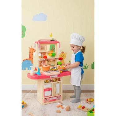Imagem de 2x Cozinha Infantil Completa Faz de Conta Rosa Diversão Gara - Congrat