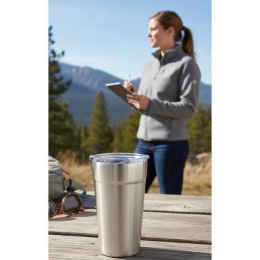 Imagem de Copo Térmico Inox 600ml: Gelado 10h, Quente 2h. Abridor! - Congratulat