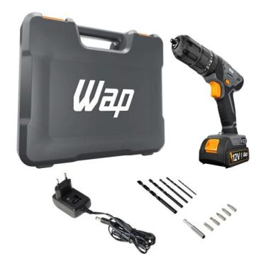 Imagem de Furadeira E Parafusadeira Bateria 12v Com Maleta - Wap Colorido 12v