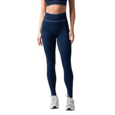 Imagem de Calça Legging Fitness Hope Resort Adapt Canelada Sem Costura, Marinho 