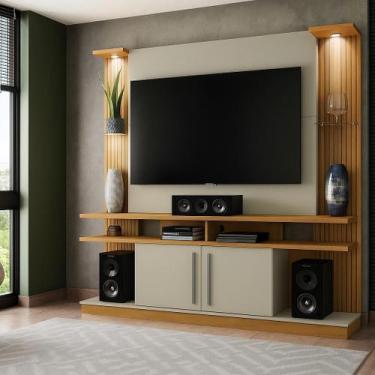 Imagem de Estante Home para TV até 60 Polegadas 183cmx180cm com Led e Prateleira